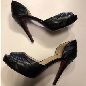 Vintage Christian Louboutin Open Toe Leather Heels